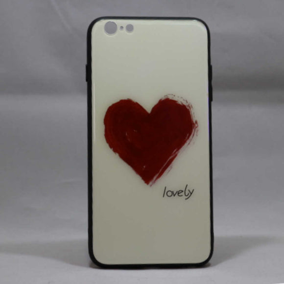 White Glassback Case with Red Heart