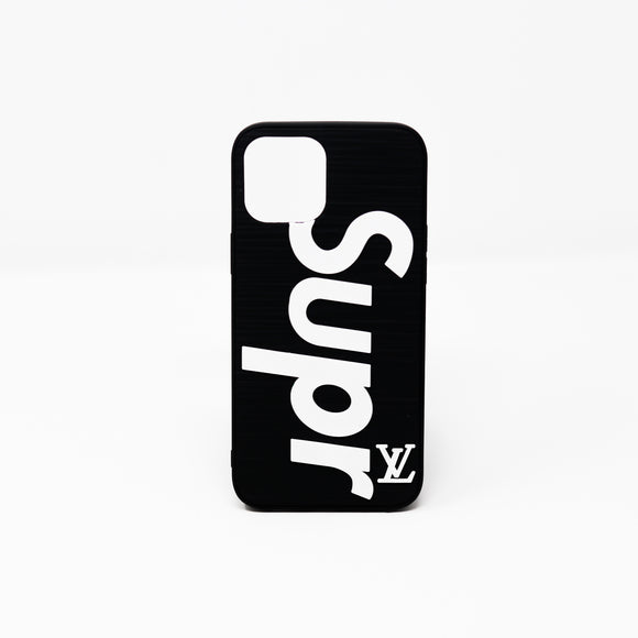 White Supreme & Louis Vuitton Logo iPhone 14 Pro Case